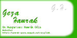 geza hamrak business card
