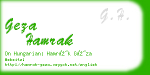 geza hamrak business card